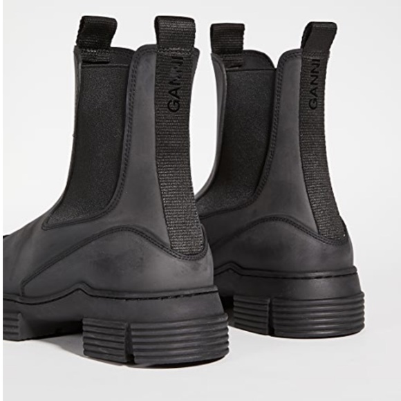 Ganni Recycled Rubber City Boots Black Size 37 7 - Picture 5 of 6